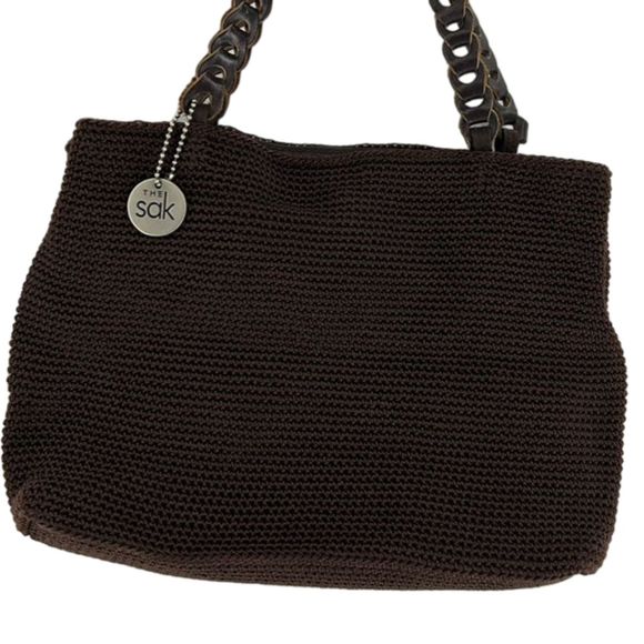 The Sak Bags The Sak Crocheted Shoulder Bag Brown Synthetic Leather